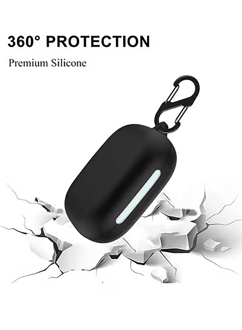 Silicone Case for Anker Soundcore AeroFit 2 Case Cover with Keychain/Cleaner Kit (Black) - Image 4