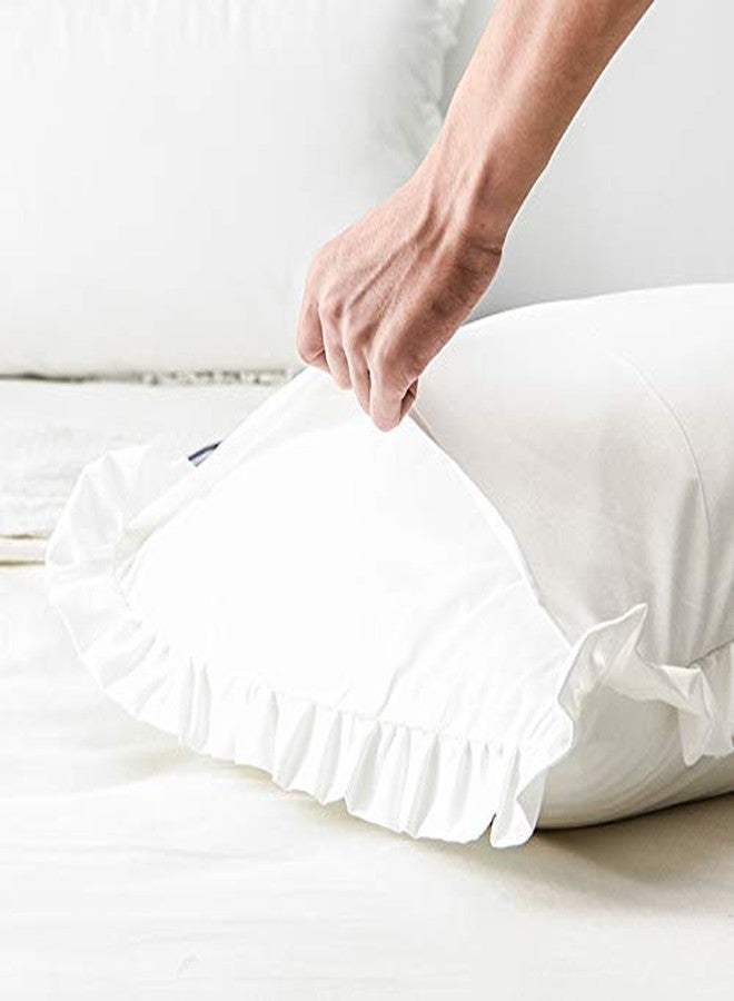 CAWANFLY Pack of 2 Edge Ruffled White Pillow Cases Queen Size Bedding Pillow Covers with Envelope Closure (20x30inches) - Image 4