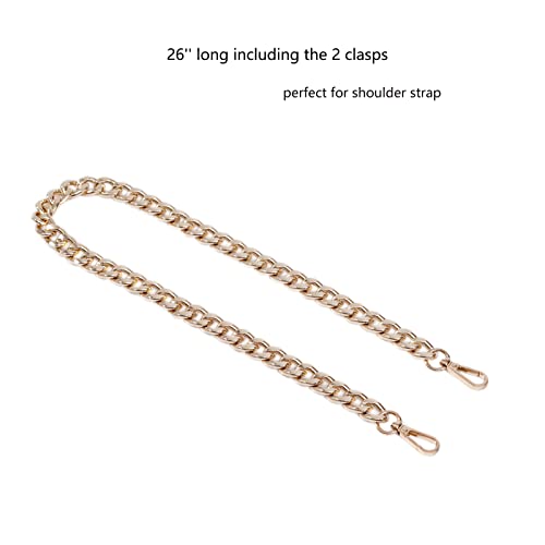 Xiazw Medium Size Fabulous Metal Shoulder Crossbody Purse Strap Replacement Bag Chain Accessories (26‘’, Gold) - Image 2