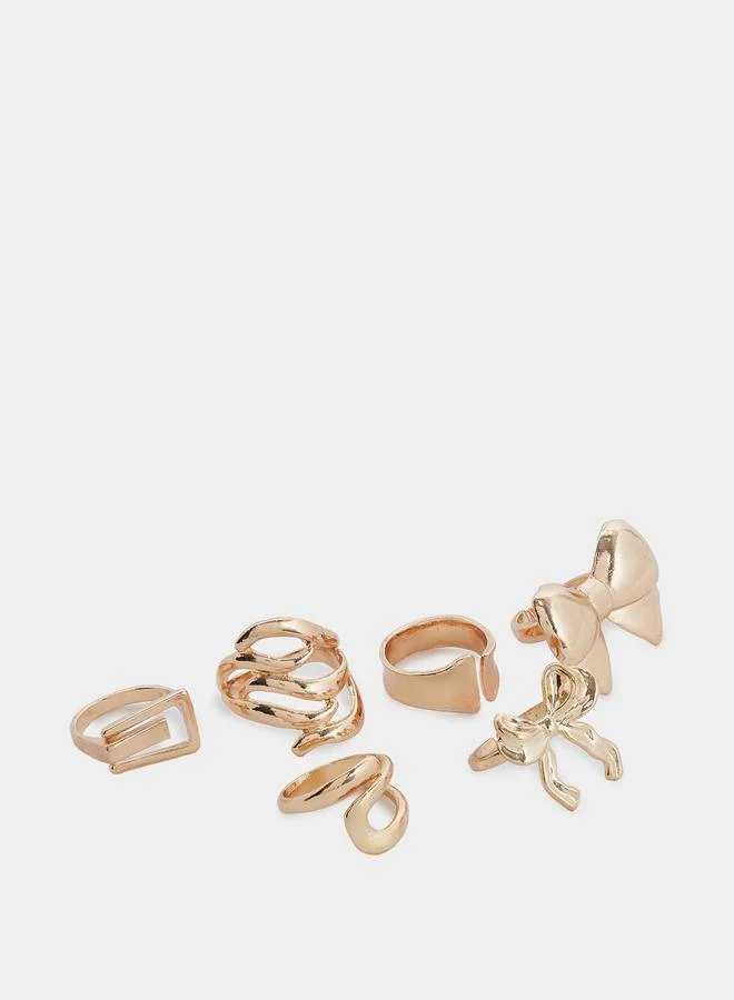 ستايلي طقم مكون من 6 خواتم متنوعة