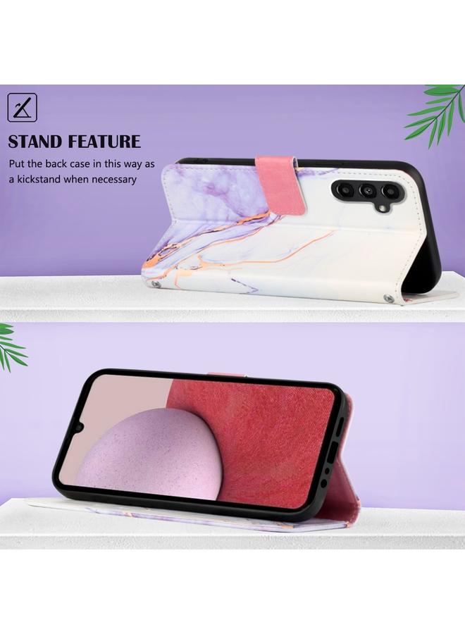 اس-توب جراب لهاتف Samsung Galaxy A24 4G PT003 جراب هاتف جلدي قلاب بنمط رخامي - Image 3