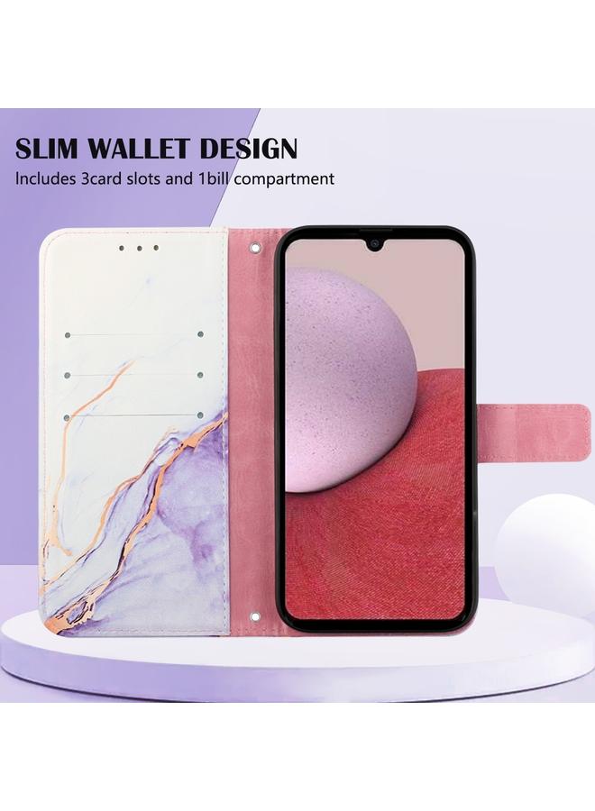 اس-توب جراب لهاتف Samsung Galaxy A24 4G PT003 جراب هاتف جلدي قلاب بنمط رخامي - Image 4