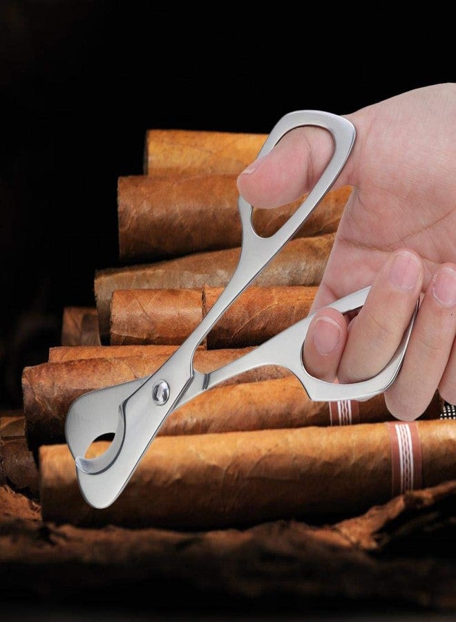 Fockety 1 Pcs Shearing Cigar Scissors, Round Cut with Ring Brushed Process Stainless Steel Cigar Cutter, Polishing Process for Gift - Image 5