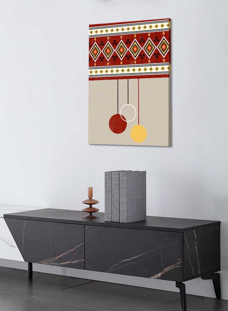 LOWHA Canvas Wall Art Stretched Over Wooden Frame with Saudi Inspired Pattern - Image 3