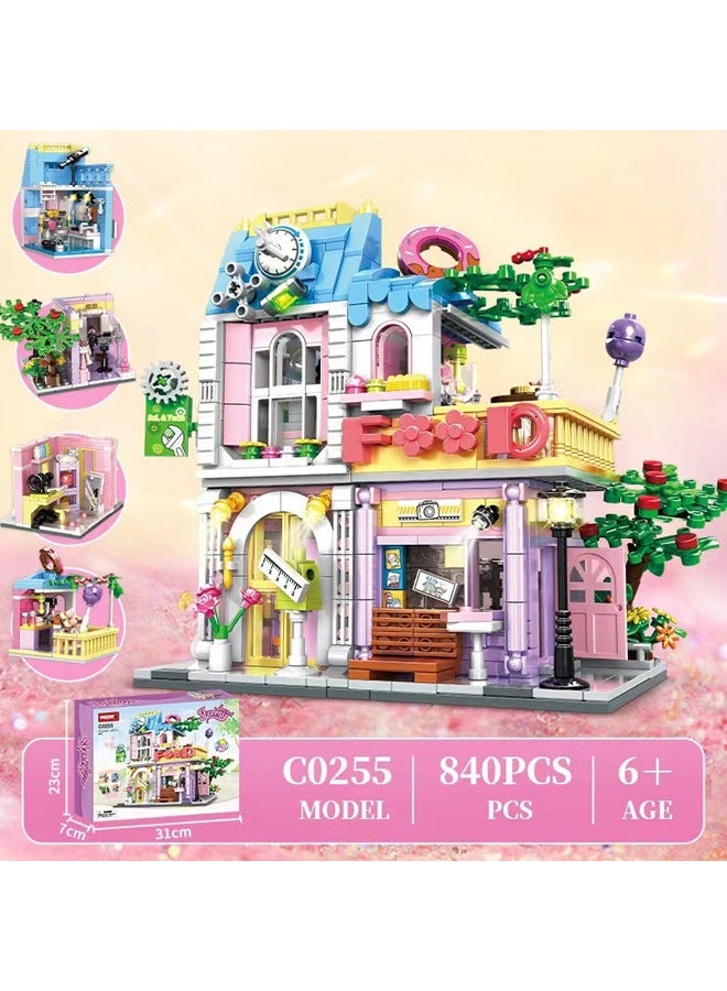 WOMA 840 قطعة من مكعبات بناء الفتيات ألعاب بيت الأحلام، ألعاب بناء منزل العطلات - Image 3