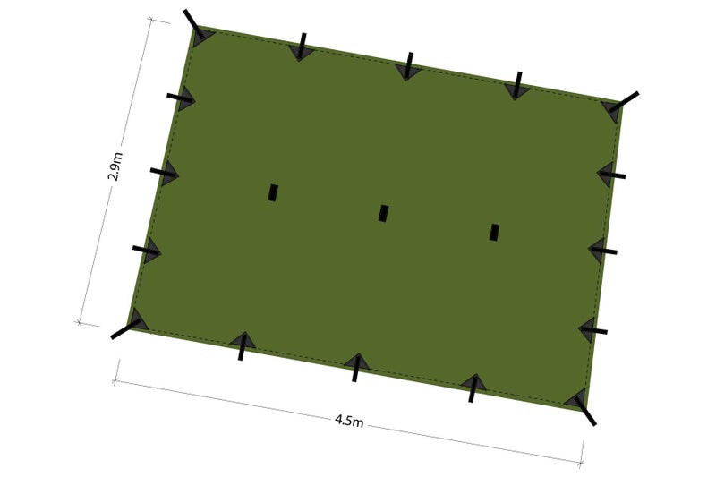 DD Hammocks - DD Superlight Tarp XL Olive Green: 15ft x 10ft - Image 4