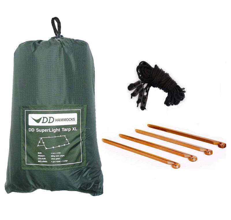 DD Hammocks - DD Superlight Tarp XL Olive Green: 15ft x 10ft - Image 1