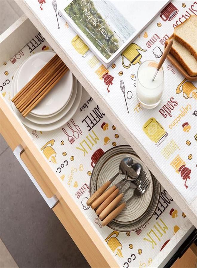 Printed Cabinet Liner Moisture-proof Mat for Home Cuttable Drawer Mat Oil and Water Resistant Mat Thickened Shoe Cabinet Wardrobe Mat - Image 5