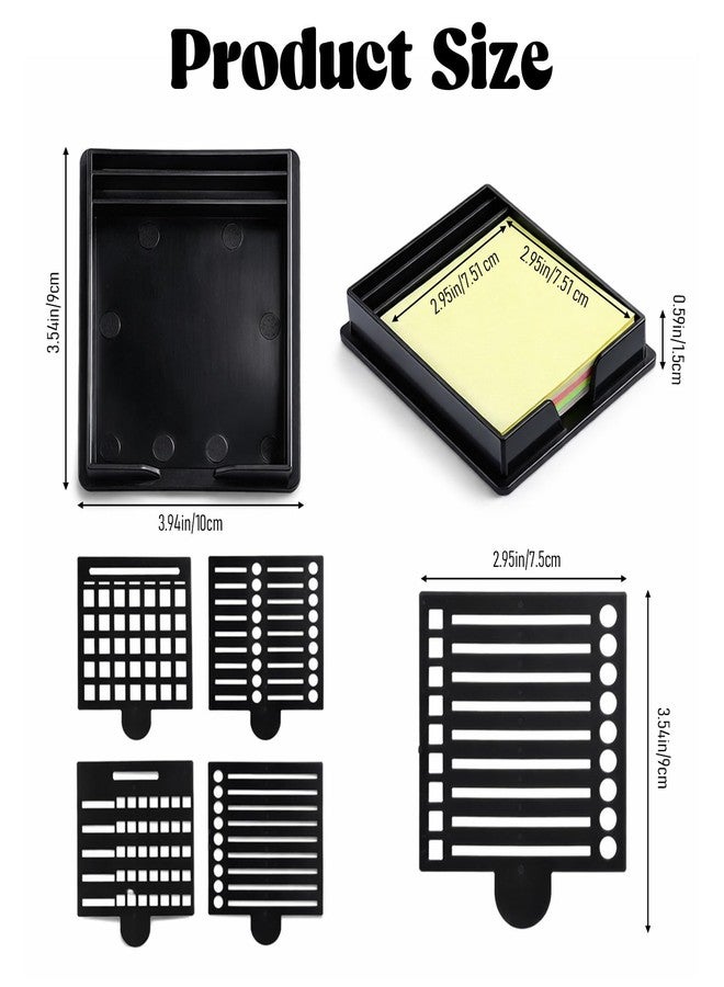 Yuomeaz 5 Styles Sticky Note Stencil, Sticky Note Organizer Case for Desk, Memo Notes Stencil Dispenser for Home Office Desk, Planning List - Image 2