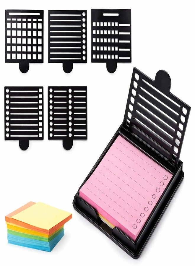 Yuomeaz 5 Styles Sticky Note Stencil, Sticky Note Organizer Case for Desk, Memo Notes Stencil Dispenser for Home Office Desk, Planning List - Image 1
