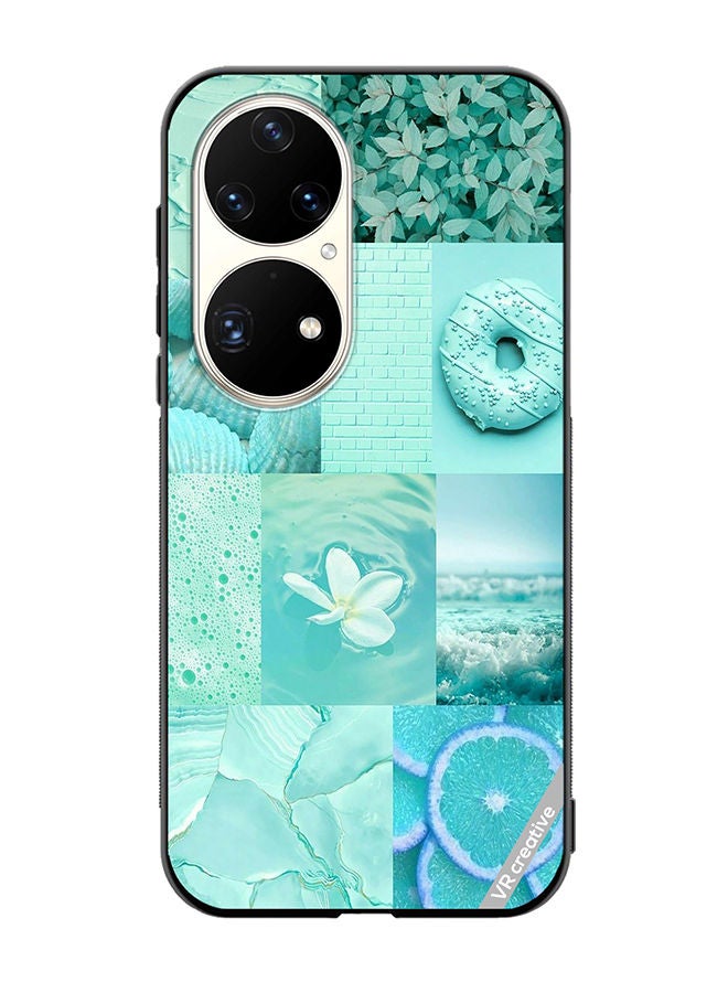 VR CREATIVE Protective Case Cover For Huawei P50 Pro Mint Abstract College Design Multicolour - Image 1