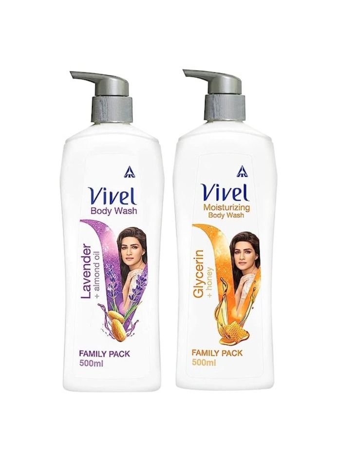 VIVEL Body Wash, Glycerin - Honey and  Body Wash, Lavender - Almond - Image 1