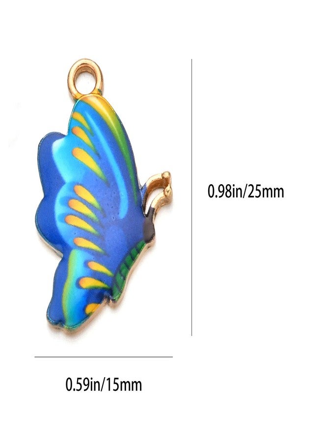 DIYstore 30 Pcs Mixed Color Alloy Enamel Butterfly Charms Pendant for Earrings Bracelets Necklace DIY Making Jewelry Making Accessories - Image 2
