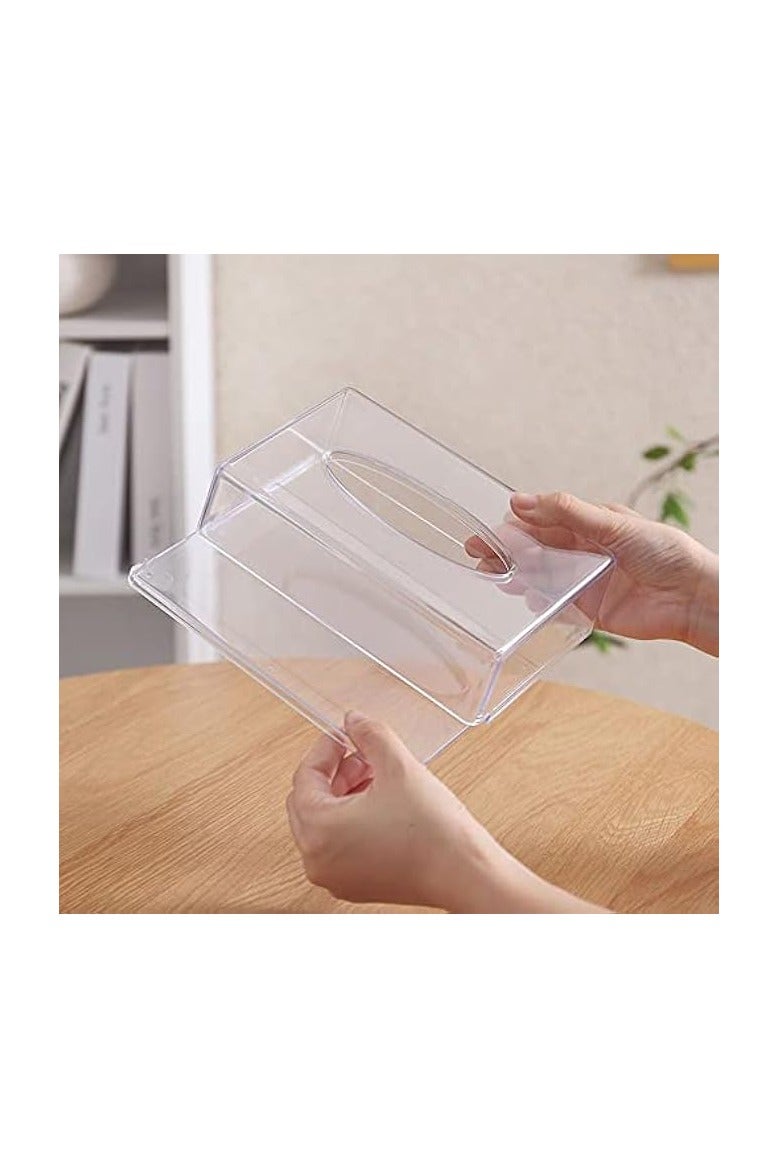 بروماس صندوق حامل مناديل أكريليك، صندوق مناديل - حامل مناديل مستطيل، غطاء شفاف لصندوق موزع مناديل الوجه، حامل صندوق مناديل للمنزل - Image 3