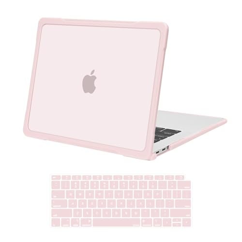 MOSISO Compatible with MacBook Air 13 inch Case M1 2021 2020 2019 2018 A2337 M1 A2179 A1932 ReducesFingerprints Case with Soft TPU Bumper ShellKeyboard Cover for MacBook Air 133 M1 Chalk Pink - Image 1