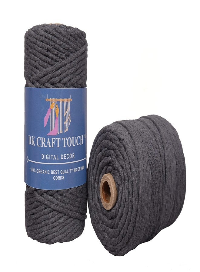 DK Craft Touch Single Strand Macrame Cotton Thread for Craft Work,Plant Hanger Ropes Single ply Color Ropes (Slate Grey, 100 metre Length (3mm)) - Image 1