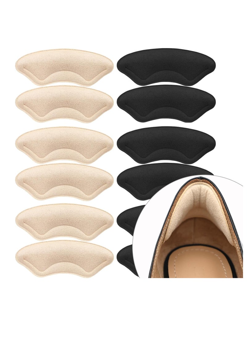 Meetion 6 Pairs Heel Cushion Pads for Shoes Too Big, Shoe Grips Liners Heel Protectors for Loose Shoes, Heel Pain, Blisters and Rubbing, Anti Slip Shoe Filler Make Shoes Fit Tighter - Image 1