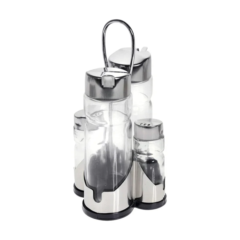 Cuisine Art Cuisine Art Soda Lime Glass Condiment Set, 5 Pieces, Transparent