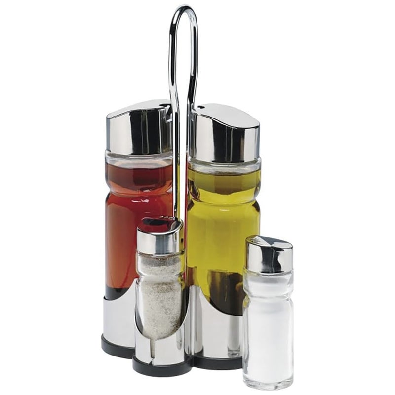 Cuisine Art Soda Lime Glass Condiment Set, 5 Pieces, Transparent - Image 3