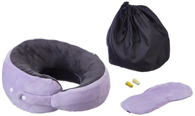 TRAVEL NECK PILLOW WITH EYE MASK CAR NECK REST CAR PILLOW FLIGHT PILLOW FOR NECK PAIN RELIEF NECK PILLOW FOR SLEEPING INCLUDES EYE MASK CARRY BAG