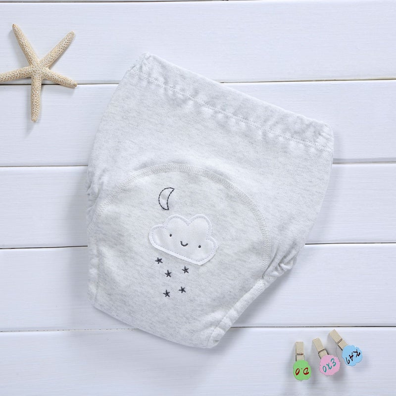 Korean 4-Layer Muslin Diaper Waterproof Reusable Cotton Training Pants for Newborn Embroidered clouds