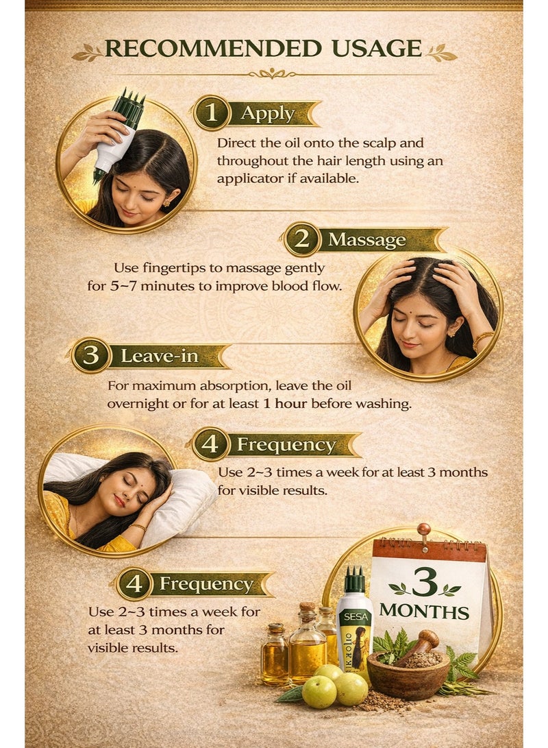 سيسا زيت سيسا الأيورفيدي للشعر – تركيبة أيورفيدية عمرها 5000 عام لتقليل تساقط الشعر وتعزيز النمو –180 مل - Image 5