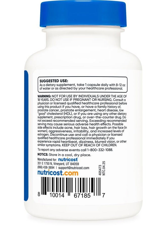 Nutricost DHEA 25mg, 120 Capsules - Gluten Free, Soy Free, Non-GMO, Supplement - Image 4