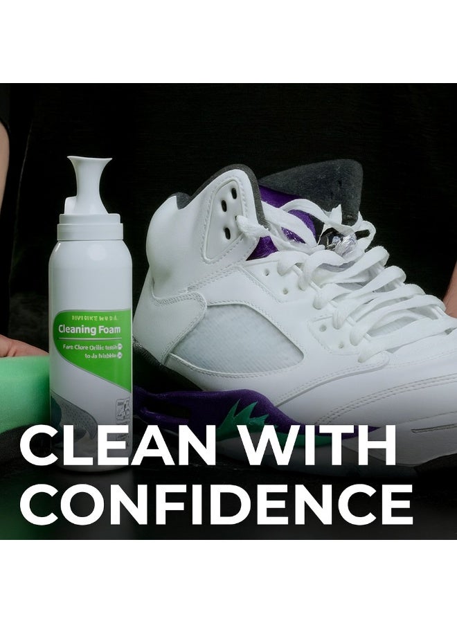 سيلفر منظف أحذية رغوي احترافي مع فرشاة مدمجة – 150 مل | مثالي للتنظيف العميق وإزالة الأوساخ والبقع من الأحذية الرياضية والكوتشي – مناسب للجلد والقماش – آمن على الألوان وسهل الاستخدام - Image 2