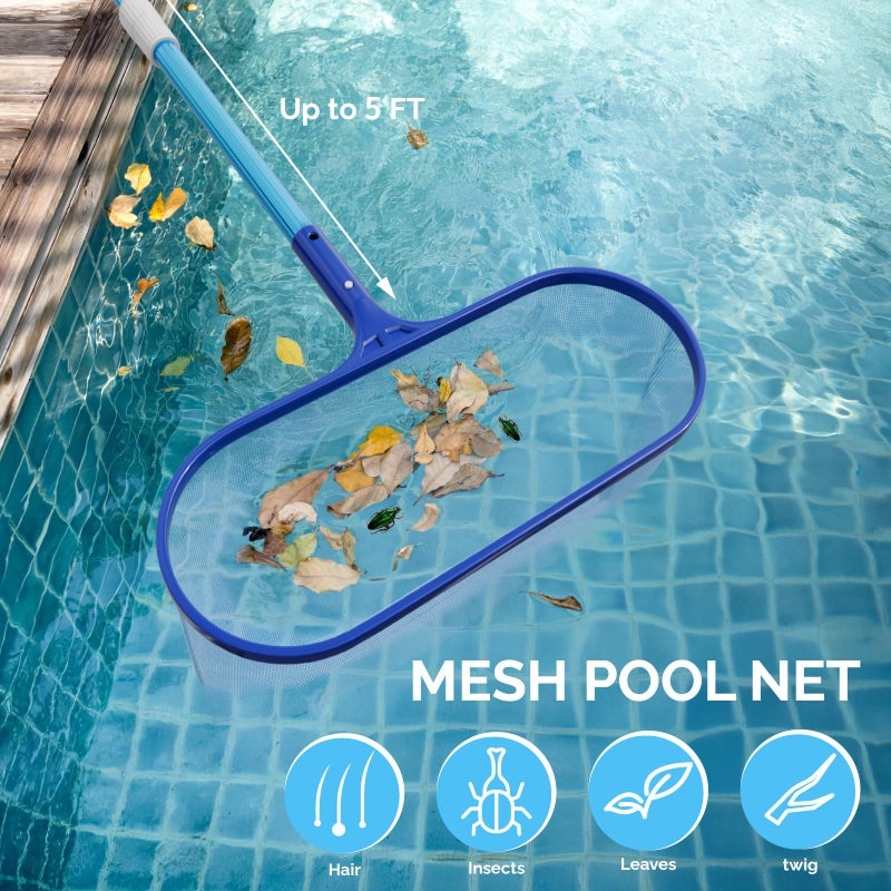 VINGLI 4-in-1 Pool Cleaning Kit, Pools Maintenance Equipment with Pool Net, Pool Brush, Skimmer Net and SPA Brush, Pool Maintenance Tools for Inground&Above Ground Swimming Pools - Image 4
