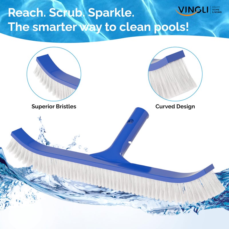 VINGLI 4-in-1 Pool Cleaning Kit, Pools Maintenance Equipment with Pool Net, Pool Brush, Skimmer Net and SPA Brush, Pool Maintenance Tools for Inground&Above Ground Swimming Pools - Image 3
