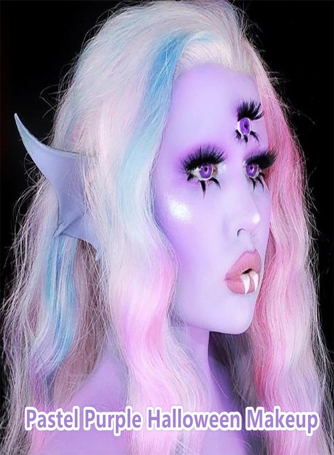 Go Ho Makeup Pastel Purple Cream-Blendable Stick-Waterproof Pastel Purple Professional SFX Witch Ursula Face Paint,Safe Facepaint&Lip Smacking for Halloween Costumes Cosplay - Image 2