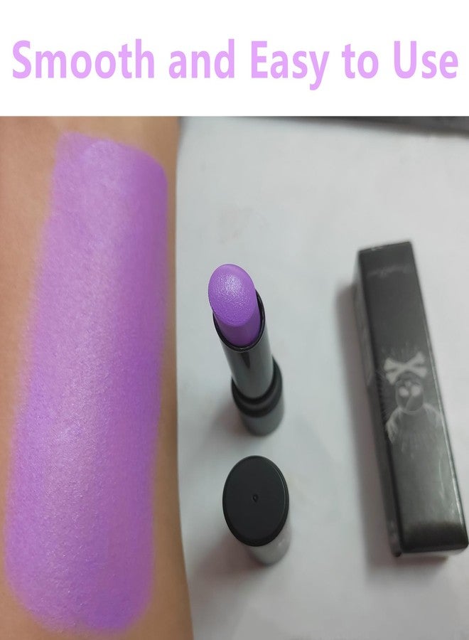 Go Ho Makeup Pastel Purple Cream-Blendable Stick-Waterproof Pastel Purple Professional SFX Witch Ursula Face Paint,Safe Facepaint&Lip Smacking for Halloween Costumes Cosplay - Image 3