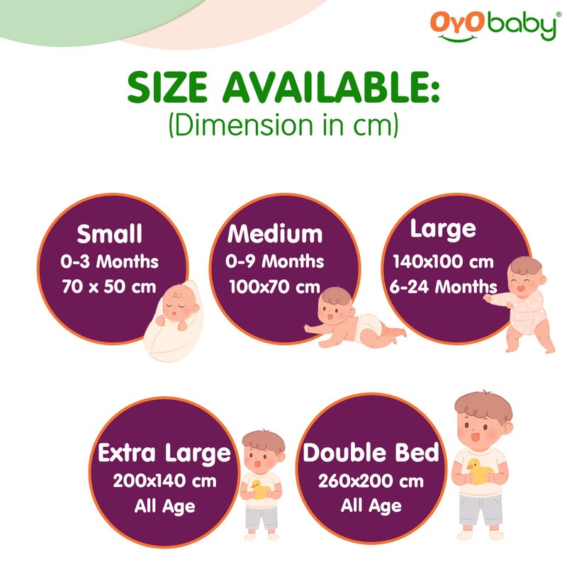 OYO BABY Extra Absorbent Waterproof Baby Dry Sheet Single Bed (72 x 36 Inch) | Quick Dry Sheet for New Born Baby Bed Protector, Soft & Breathable Rubber Sheet for Bed|Rani Pink - Image 4