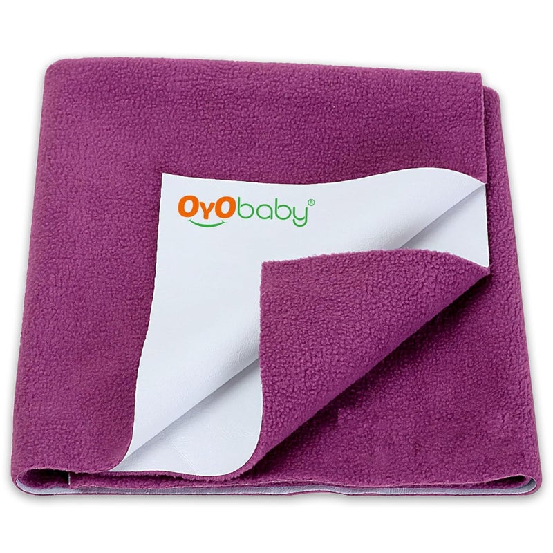 OYO BABY Extra Absorbent Waterproof Baby Dry Sheet Single Bed (72 x 36 Inch) | Quick Dry Sheet for New Born Baby Bed Protector, Soft & Breathable Rubber Sheet for Bed|Rani Pink - Image 1