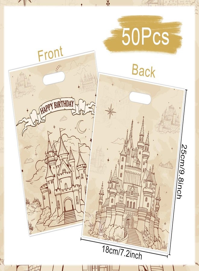 Aposwow Wizard Party Favor Bags - Vintage Castle Birthday Goody Candy Gift Favor Bags Wizard School Themed Snacks Treat Party Supplies Birthday Decorations - Image 2
