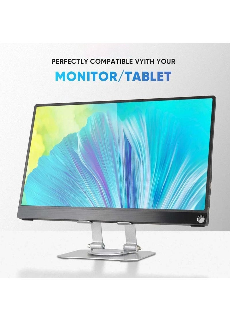 Tablet Stand Desktop , 360 Rotating Base, Metal Stand Holder, Foldable, with High Stability Strong Load Bearing , Compatible with iPad, Tablet, Mobile, E-Reader  - Silver