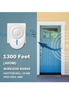SYOSI Wireless Doorbell Waterproof Mini Doorbell 1000ft Range 110dB Mute Mode 45 Door Chimes and Colorful LED Flashing for Home Office  - Image 5