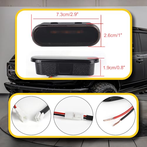 Atubeix LED Grill Lights for Ford Bronco 2021 2022 2023 2024 2025 2/4-Door Badlands Wildtrak Everglades, Smoked Black OEM Grille Lamps Kit Bronco Accessories(3 PCS) - Image 5