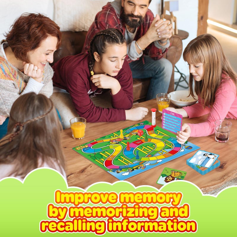 SkilLify Memory Board Games for Kids, Educational Learning Board Games, Memory Game for Boys and Girls Ages 6+, Fun Educational Toy for Travel Indoor Outdoor Classroom Family Games 2-4 Players - Image 2