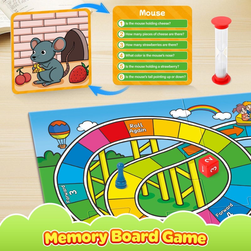 SkilLify Memory Board Games for Kids, Educational Learning Board Games, Memory Game for Boys and Girls Ages 6+, Fun Educational Toy for Travel Indoor Outdoor Classroom Family Games 2-4 Players - Image 3