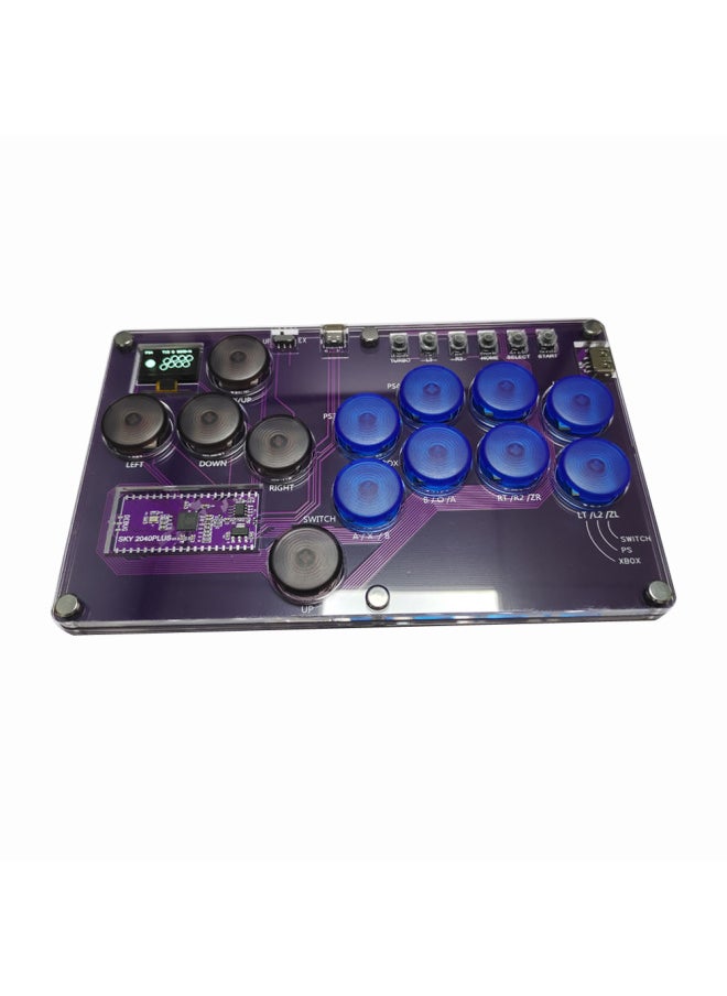 Generic SKY2040PLUS13 Key Custom SOCD Game Fighting Keyboard HITBOX Street Fighter 6steam Arcade PS5-Product Color:Sky2040plus 13 Keys Transparent Gray + Green  - Image 5