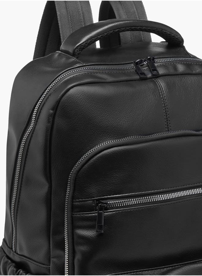 Lee Cooper - Men Solid Backpack with Adjustable Strap and Zip Closure - Image 1