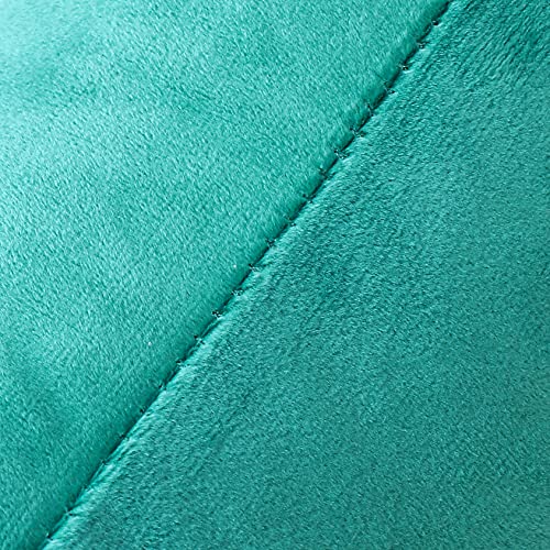 NiNi ALL Decorative Throw Pillow Covers Velvet Soft for Couch Sofa Bedroom Living Room Outdoor Pack of 2 18x18 Inch Aqua Green - Image 5