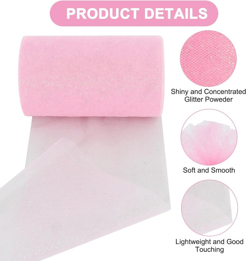 ProKart Premium Net Fabric Mesh Solid Glitter Cloth for Flower Bouquet, Trousseau Packing, Fabric for Gift Wrapping, Party Hall Decor, Sweet Boxes, Gift Decoration (20 Meters, Baby Pink) - Image 3