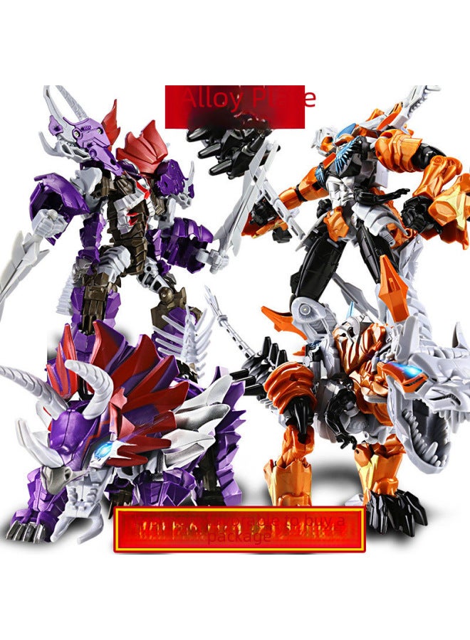 Transforming Toy Model Car Dinosaur Robot Bee Steel Cable Action Figure Alloy Authentic Children Boys Plaything-Color:Alloy Dark Optimus Prime 】 - Image 3