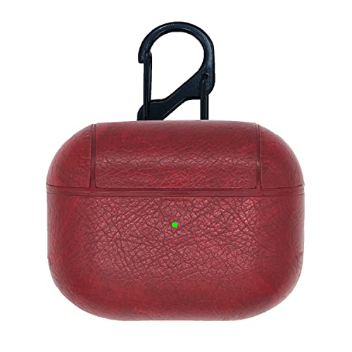 GadgetBite Leather Shock-Absorbing Protective Case Skin with Keychain Compatible with Apple AirPods 3rd Generation/Airpod 3 (Wine Red) - Image 1