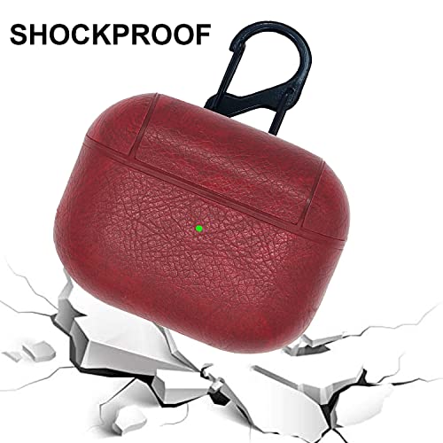 GadgetBite Leather Shock-Absorbing Protective Case Skin with Keychain Compatible with Apple AirPods 3rd Generation/Airpod 3 (Wine Red) - Image 5