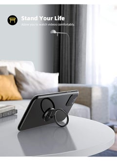 Lamicall Cell Phone Ring Holder Finger Stand Phone Kickstand 360° Rotation Polished Metal Grip Compatible With Iphone 16 15 14 13 12 Pro Max Galaxy S24 23 S22 S21 All Android Smartphone Black  - Image 2