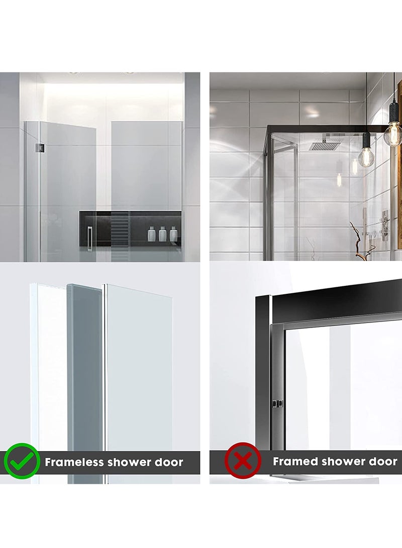 KASTWAVE 2 Packs Shower Door Hooks Over Door Hooks for Bathroom Frameless Glass Shower Door Towel Hooks Stainless Steel Hanger Drilling-Free Towel Rack Ideal For Robe Loofahs  Black - Image 5