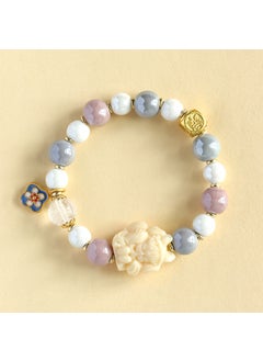 Nine-Tailed Fox Beaded Crystal Bracelet Nine-Tail Fox Ceramic Scripture White Crystal Bracelet